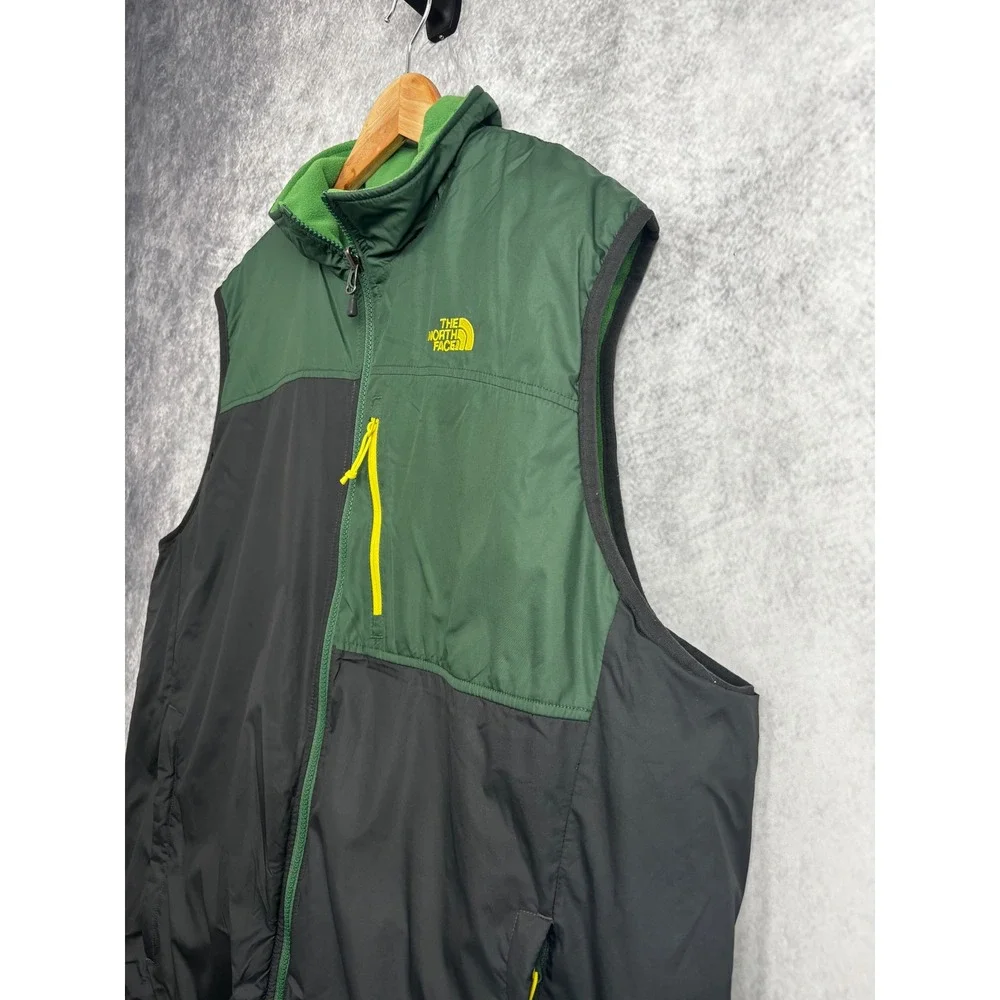 The North Face Men's Trinity Reversible Fleece Vest Green Black Size XXL
